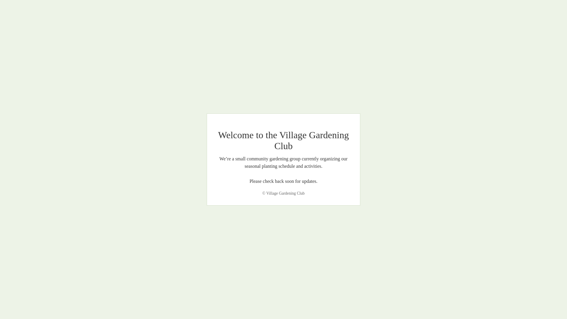 website screenshot of https://villagegardeningclub.com/