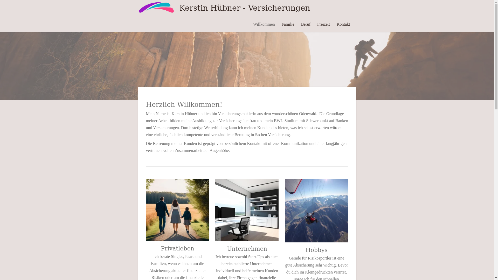 website screenshot of https://huebner-versicherungen.de/