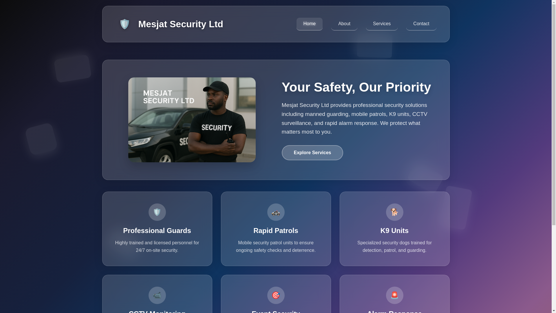 website screenshot of https://mesjatsecurity.ltd/