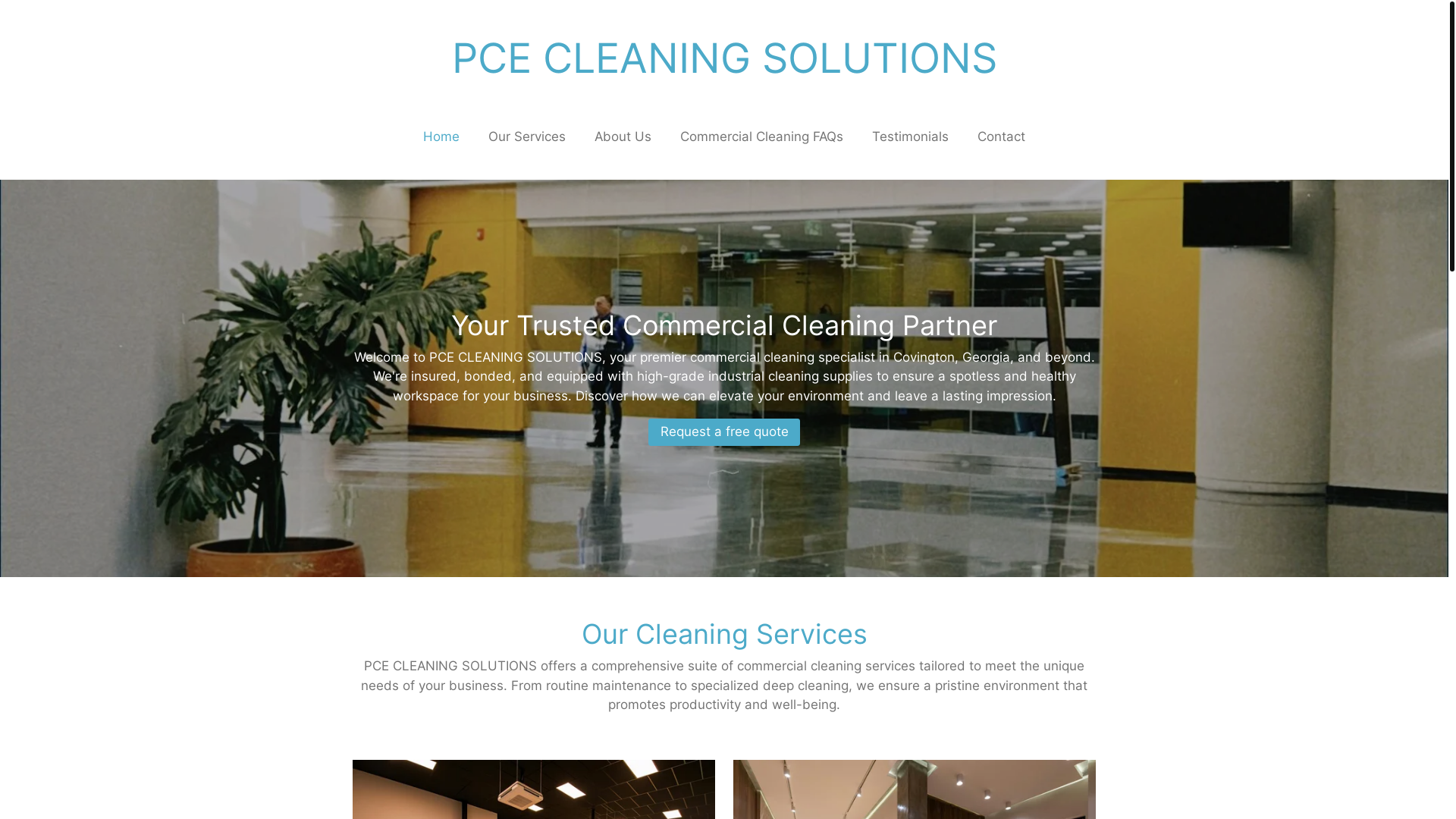 website screenshot of https://pcecleaningsolutions.com/