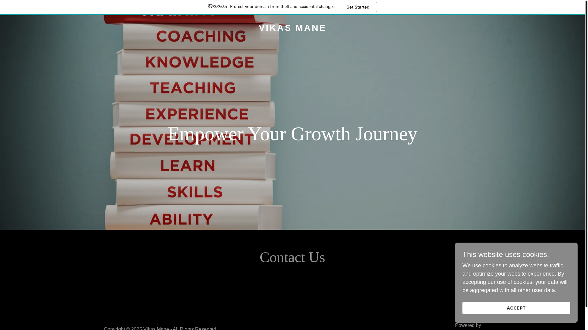 website screenshot of https://vikasmane.xyz/