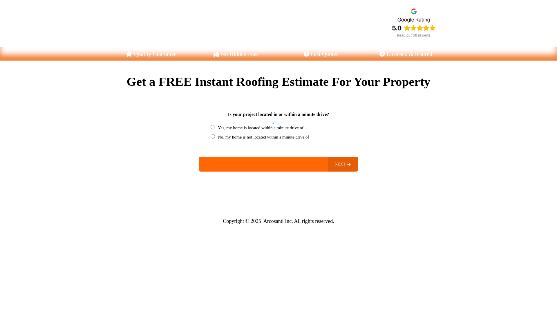 website screenshot of https://arcosantiroof.com/