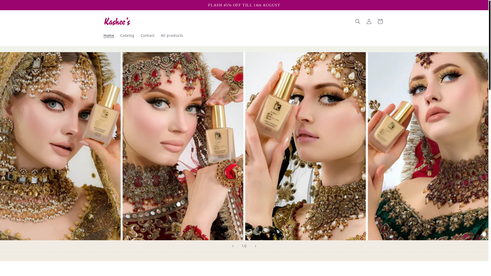 website screenshot of https://kaashees.shop/
