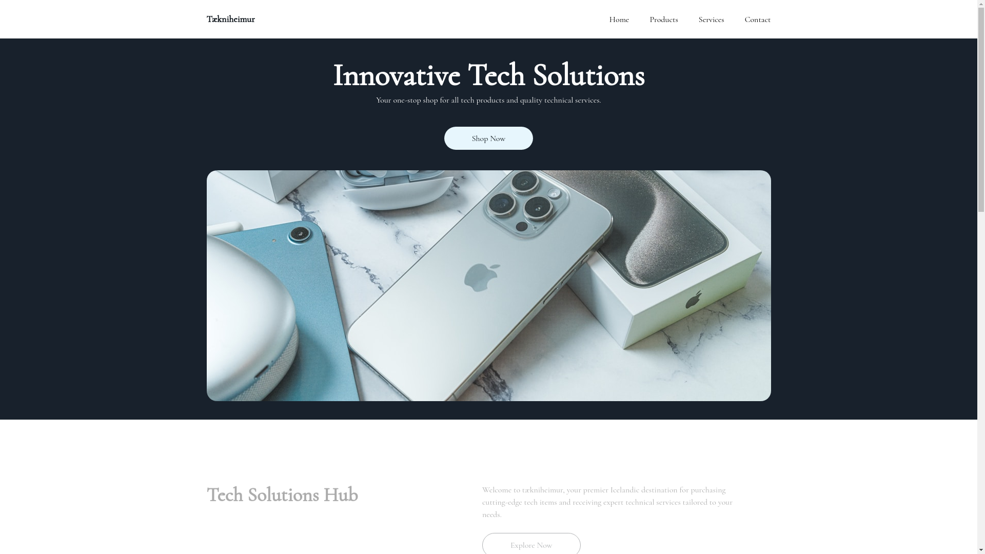 website screenshot of https://taekniheimur.is/