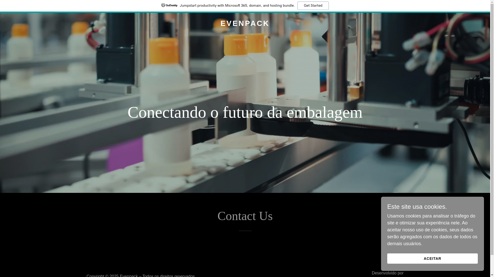 website screenshot of https://evenpack.com.br/