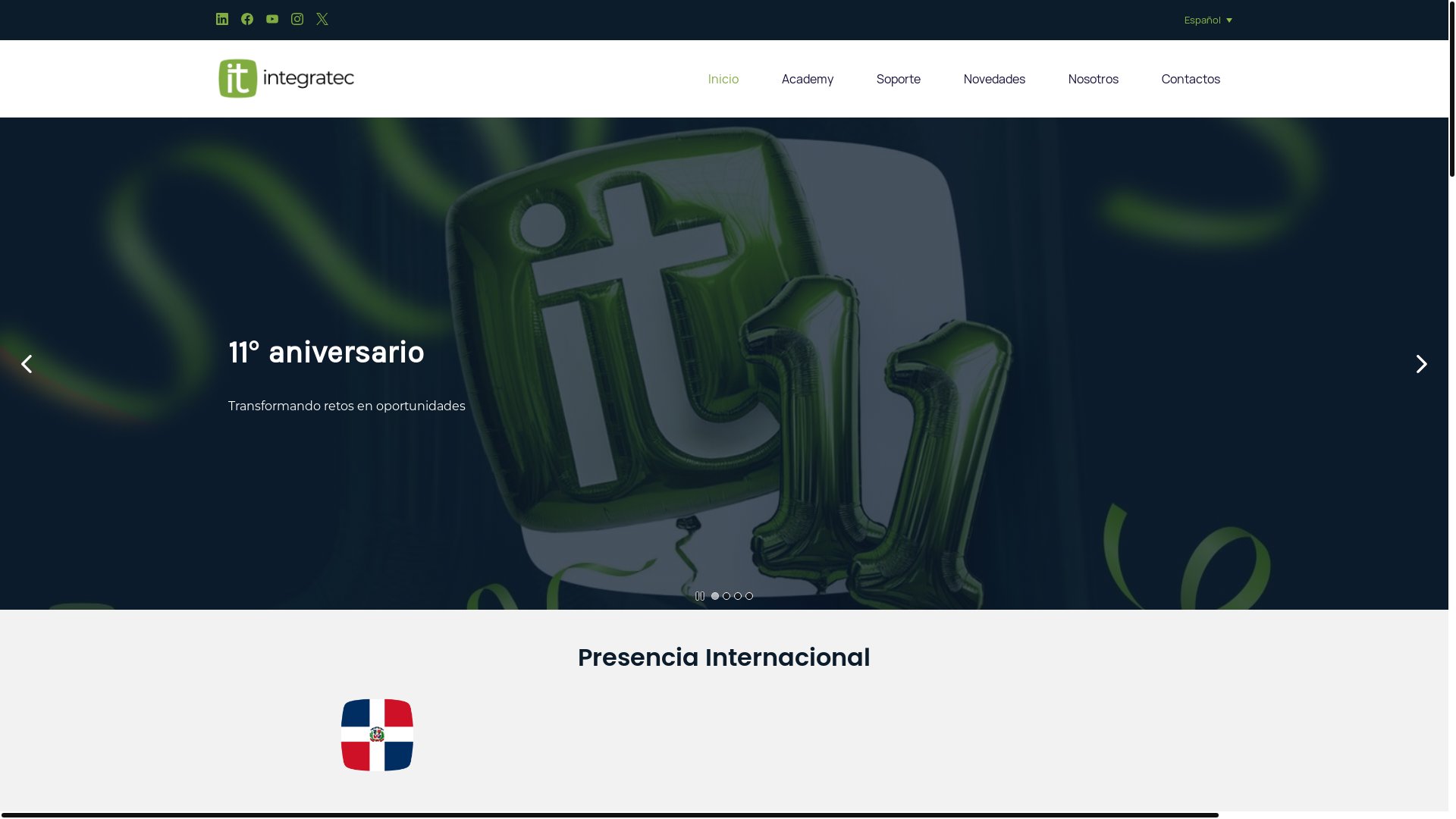 website screenshot of https://integrateccorp.com.co/