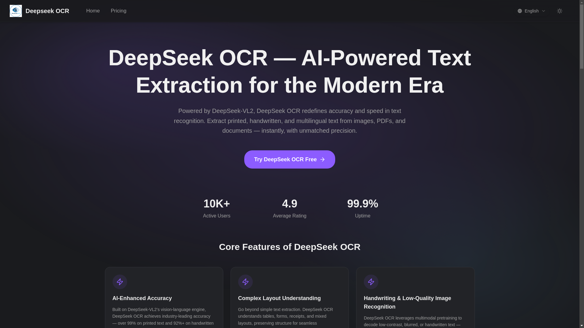 website screenshot of https://deepseekocr.dev/