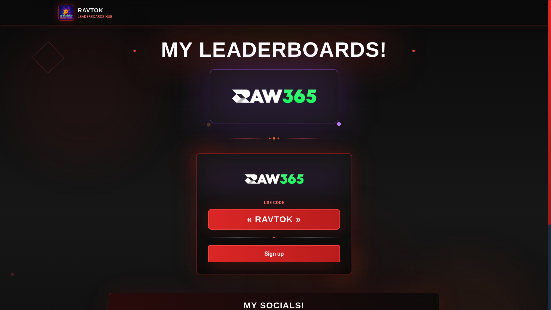 website screenshot of https://ravtokgambles.com/