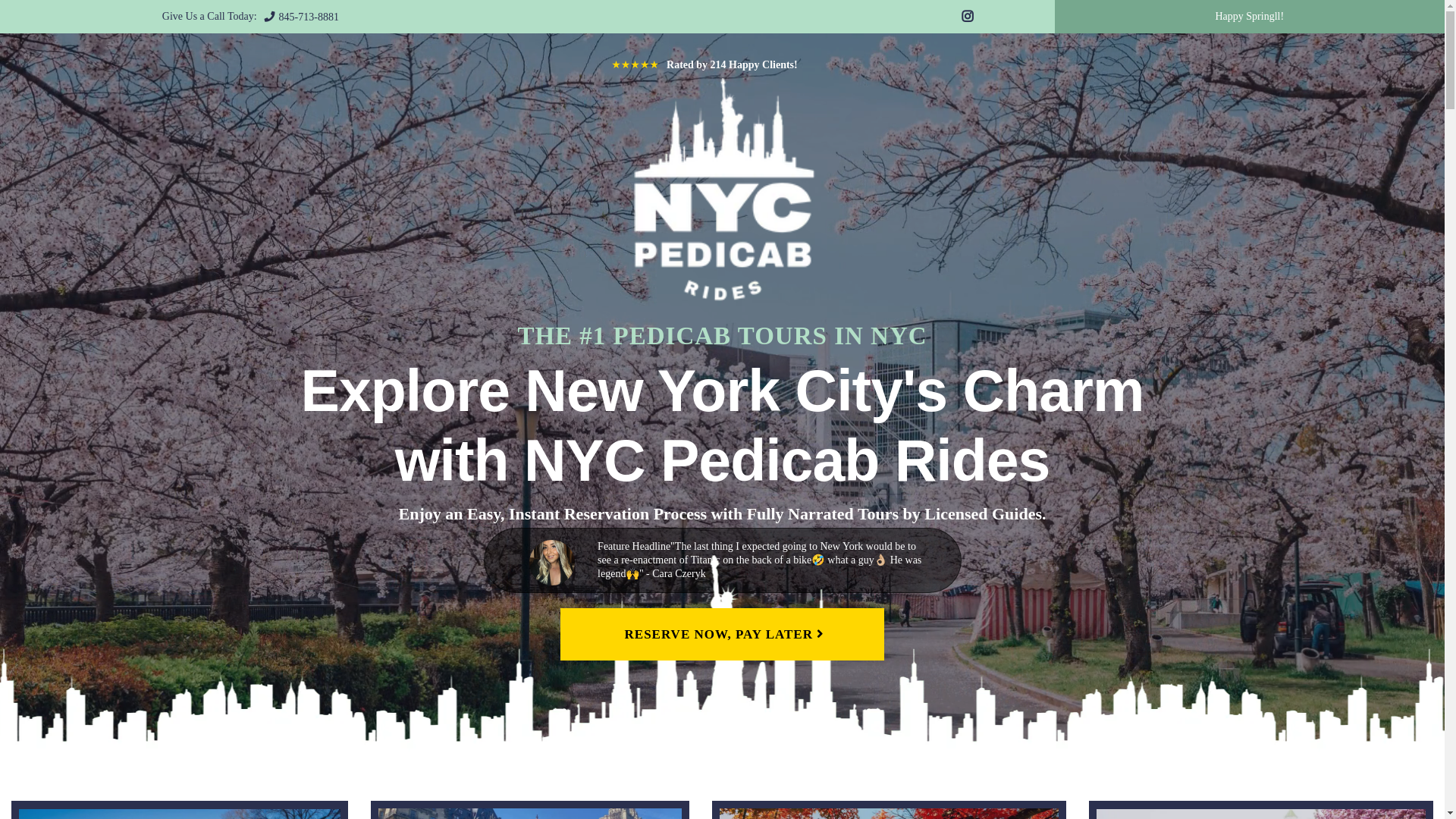 website screenshot of https://nyc-pedicab-rides.com/