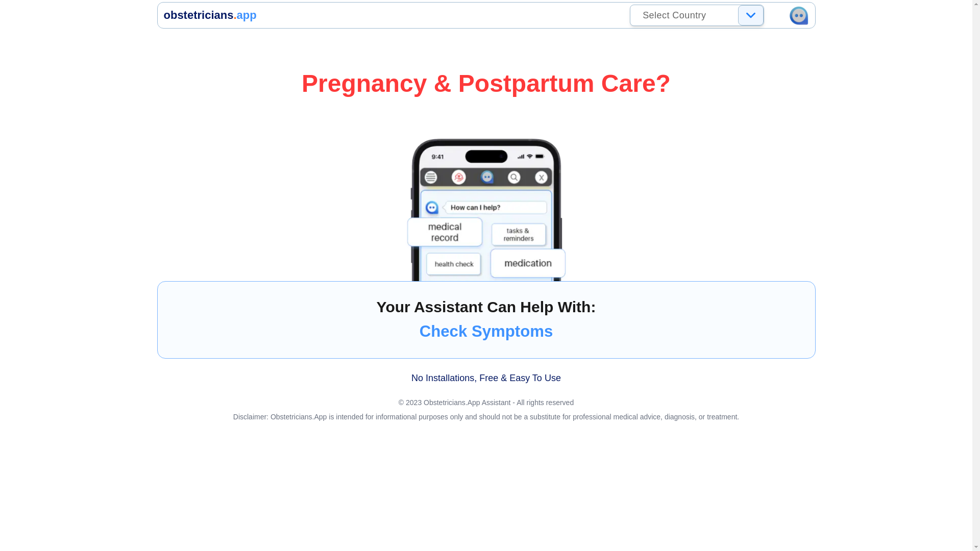 website screenshot of https://obstetricians.pages.dev/