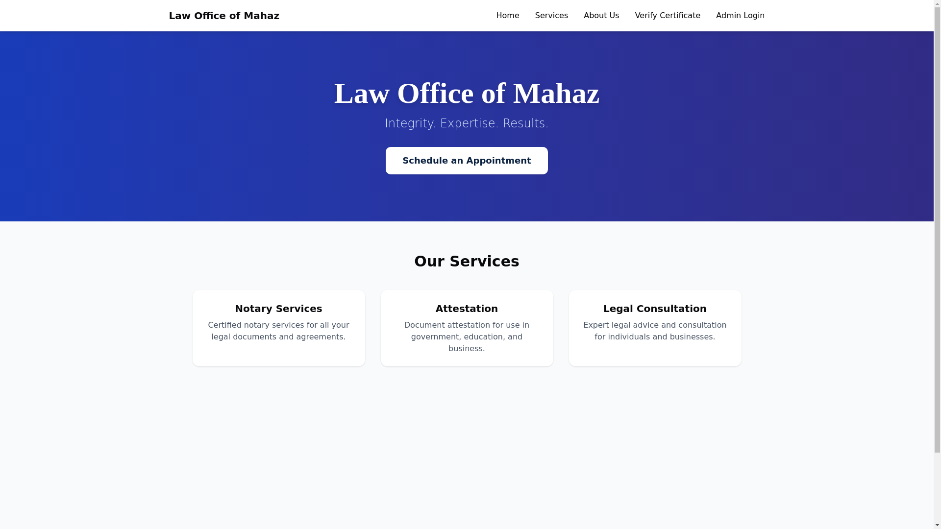website screenshot of https://mahazlawoffice.com/