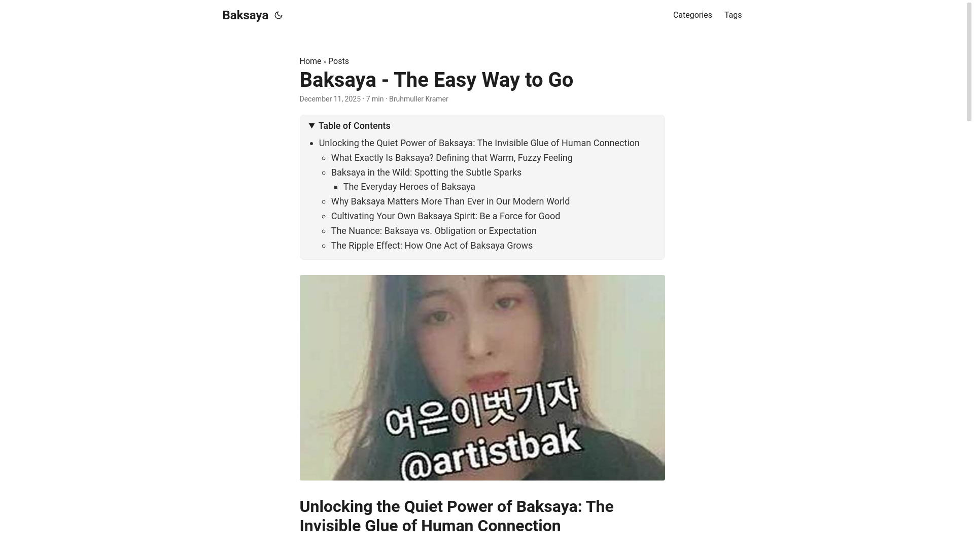 website screenshot of https://baksaya.pages.dev/