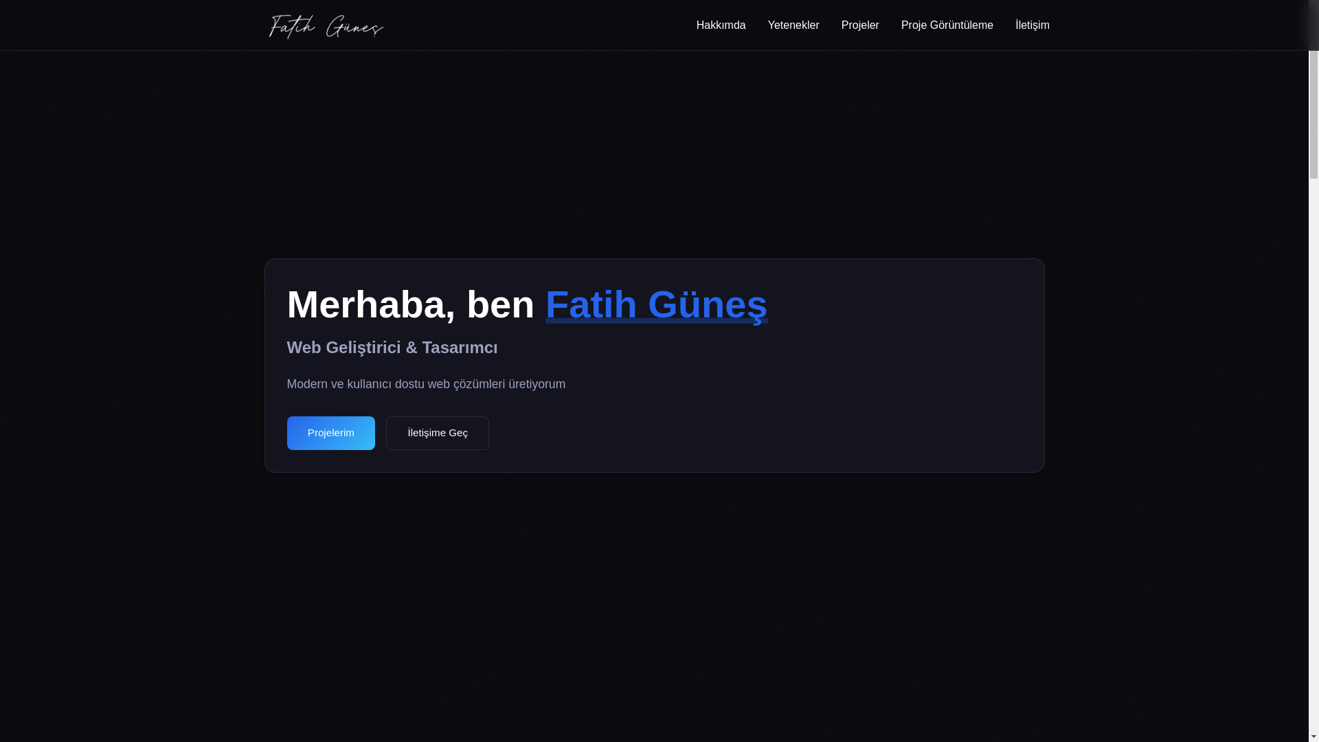 website screenshot of https://fatihgunes.pages.dev/