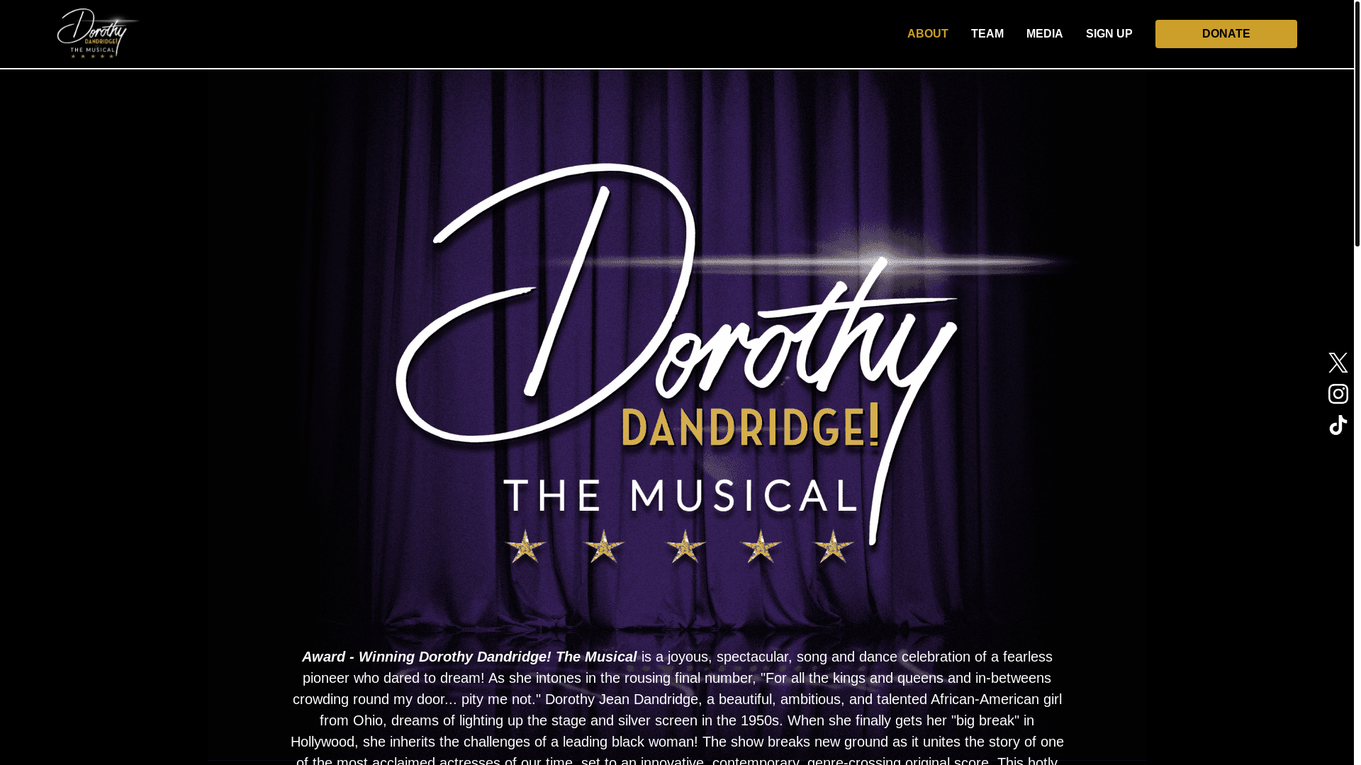 website screenshot of https://dorothydandridgemusical.com/