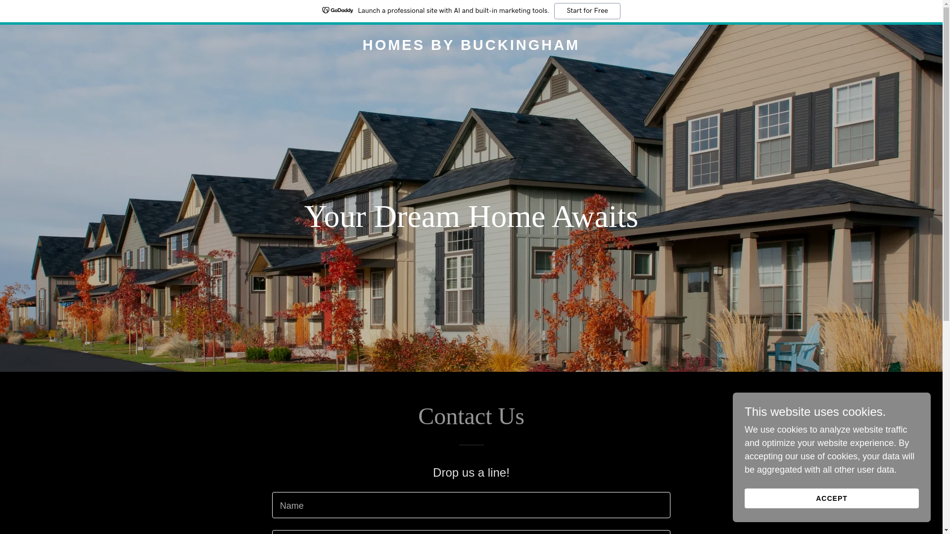 website screenshot of https://homesbybuckingham.com/