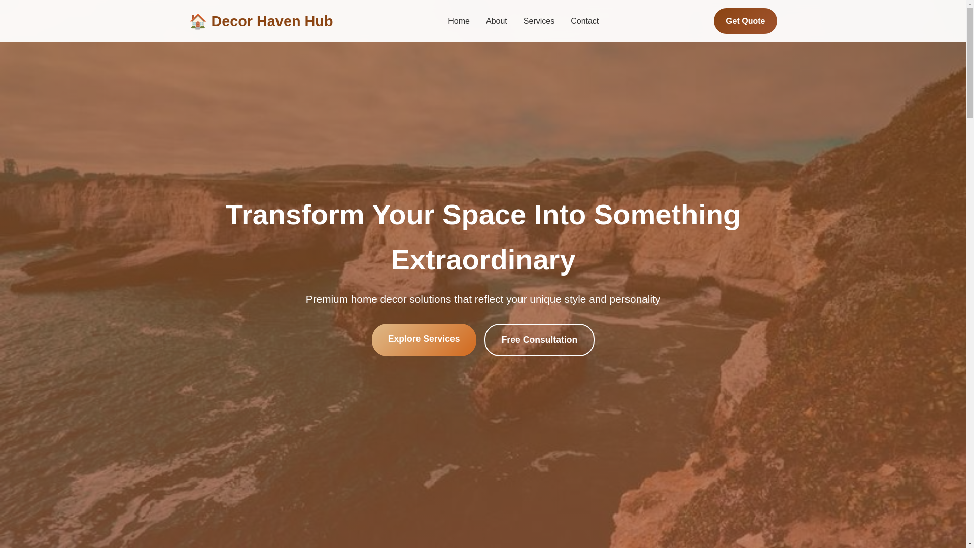 website screenshot of https://decorhavenhub.courses/