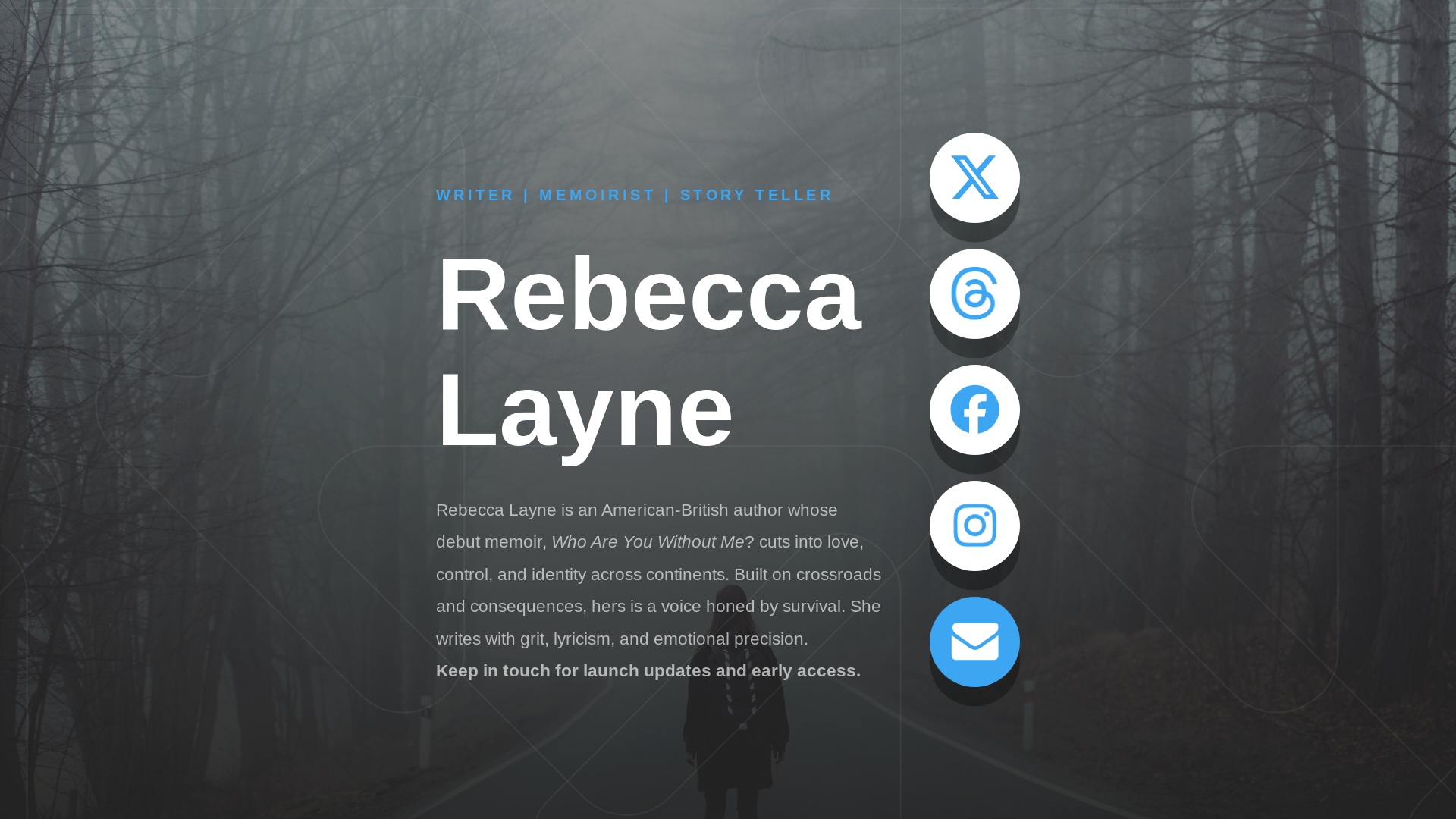 website screenshot of https://rebeccalaynewrites.com/