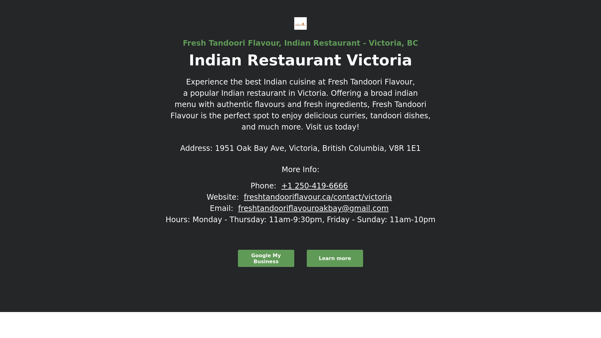 website screenshot of https://fresh-tandoori-flavour-restaurant.pages.dev/