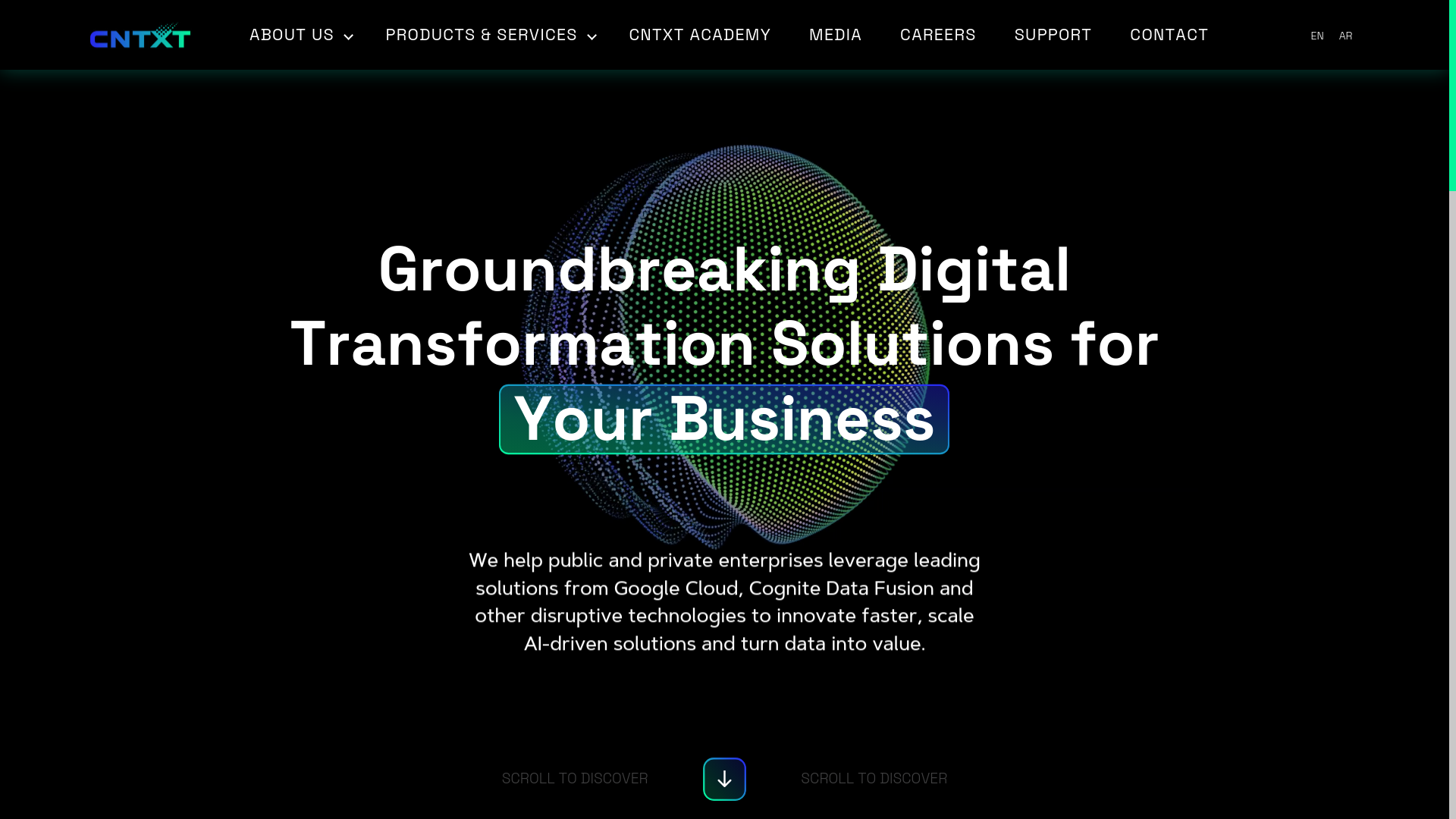 website screenshot of https://cntxt.ai/