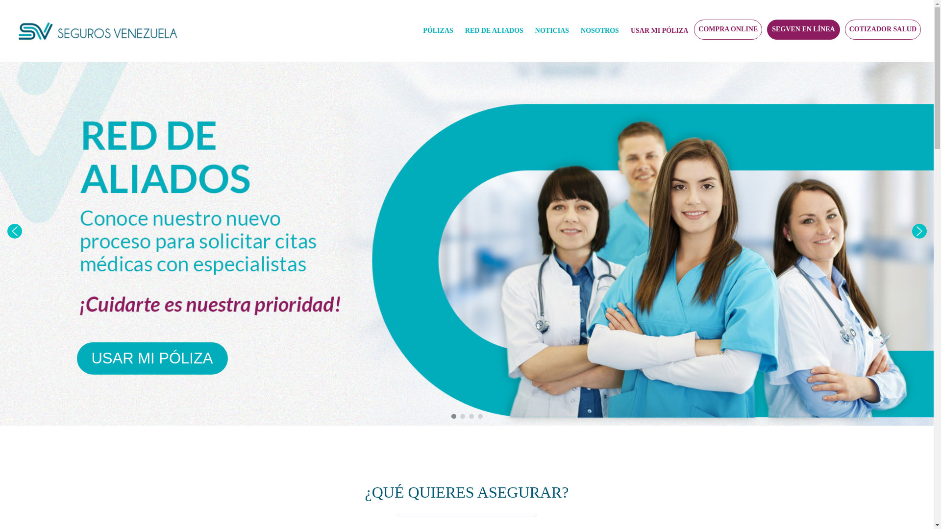 website screenshot of https://www.segurosvenezuela.com/