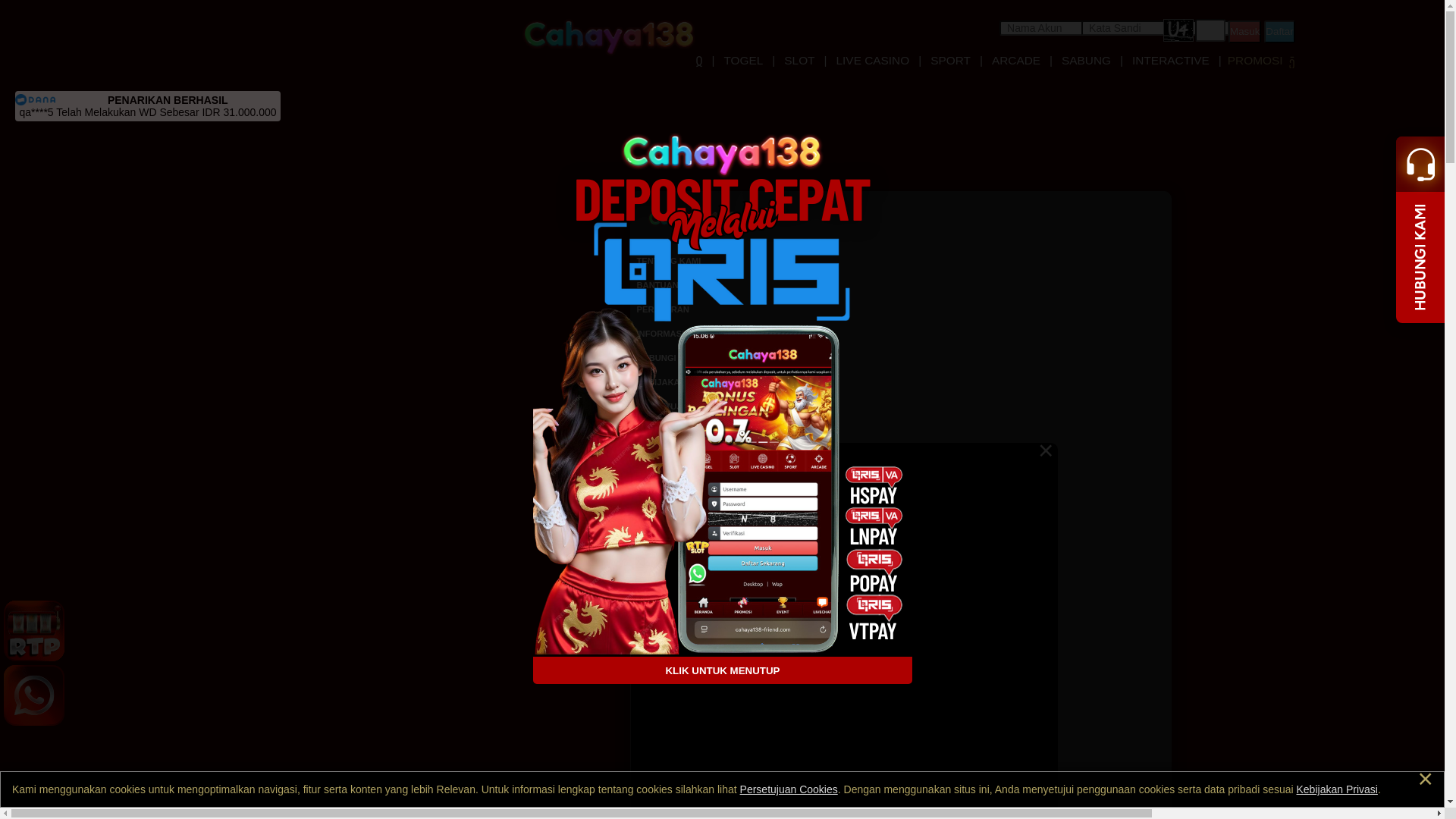 website screenshot of https://cahaya138-selalu.com/