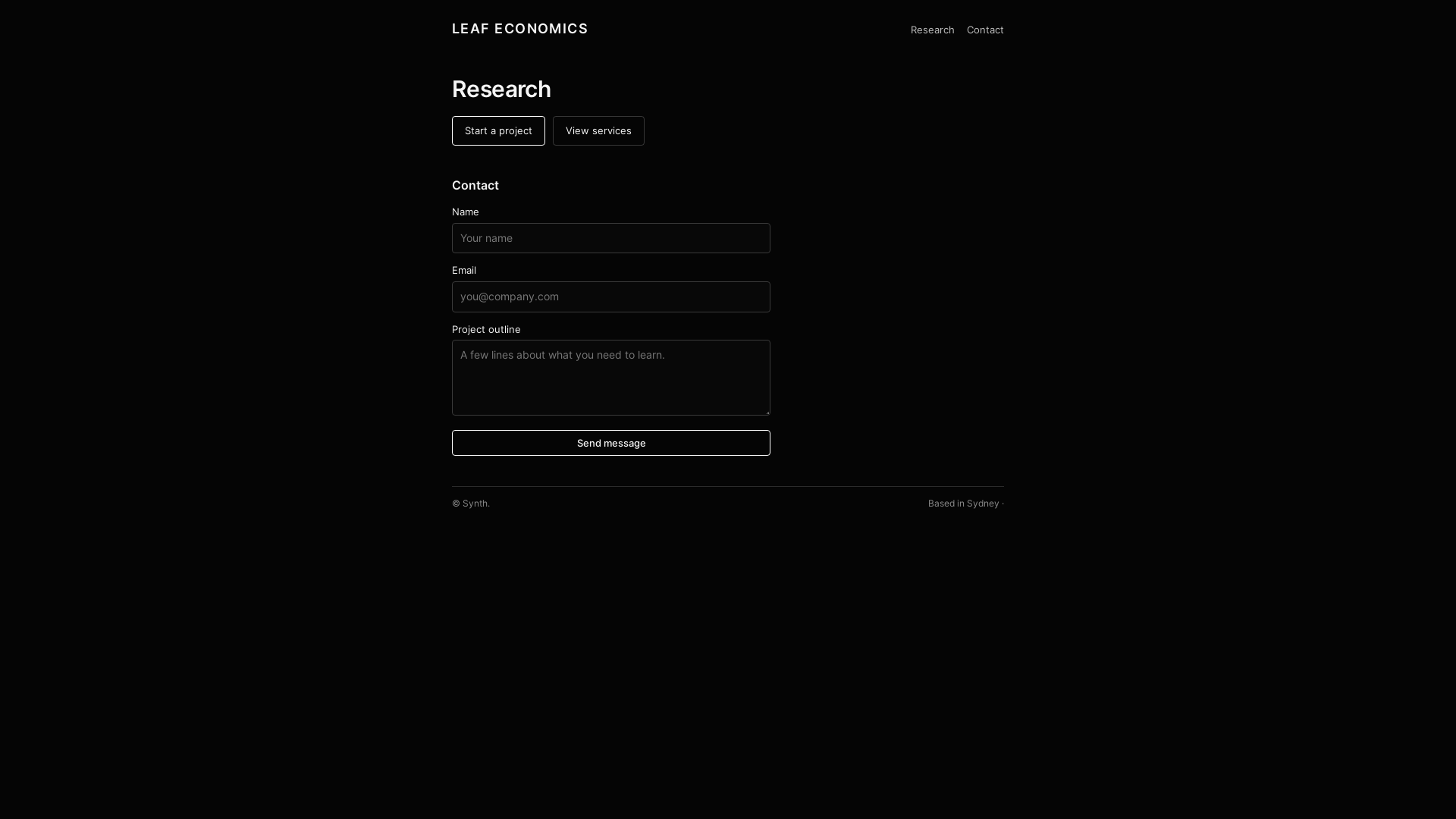 website screenshot of https://leafeconomics.com/