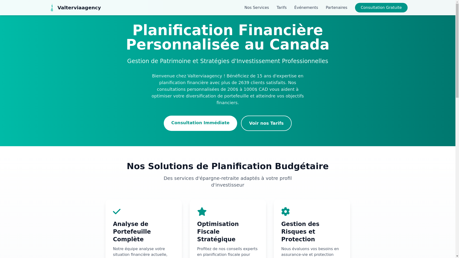 website screenshot of https://valterviaagency.com