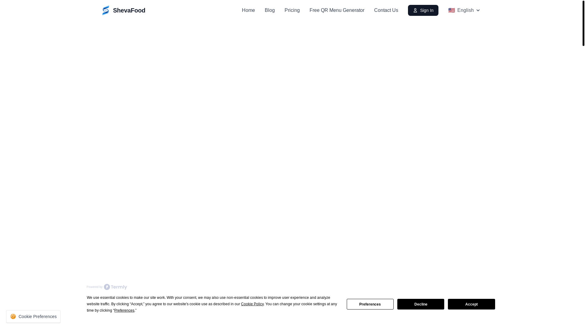 website screenshot of https://shevafood-astro.pages.dev/