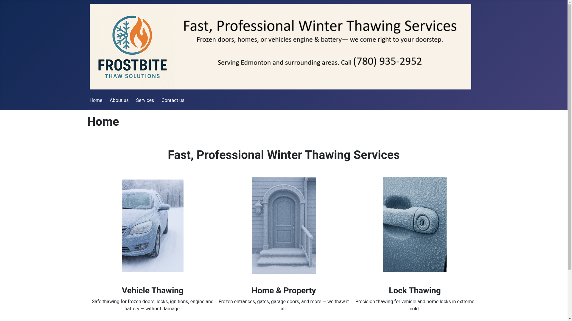 website screenshot of https://frostbitethawsolutions.ca/