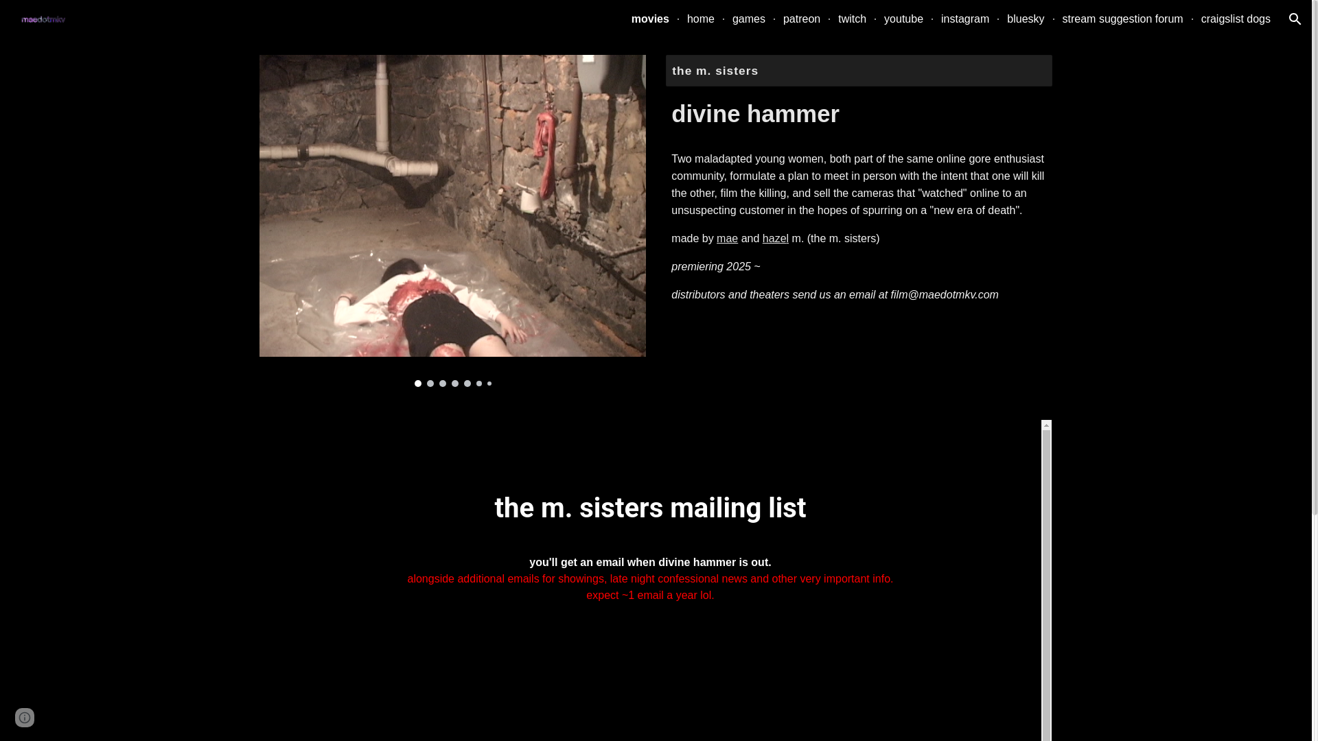 website screenshot of https://divinehammermovie.com/