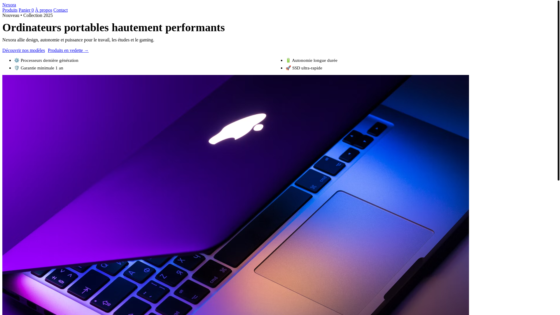 website screenshot of https://nexora-itech.com/