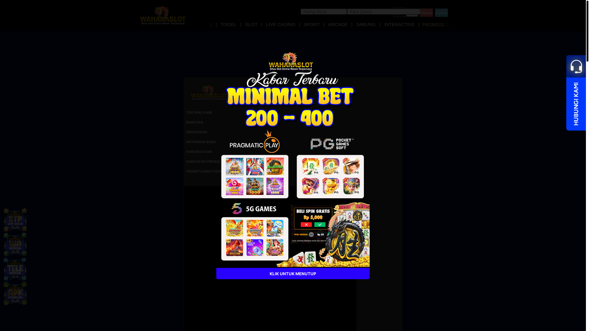website screenshot of https://wahanaslot-akses07.site/