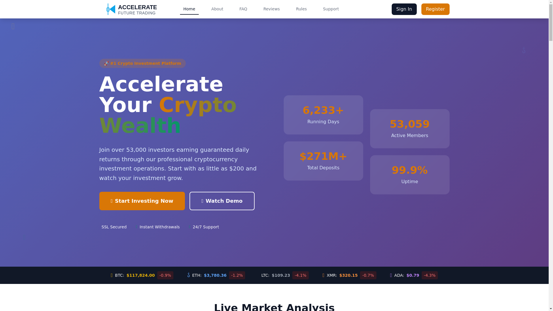 website screenshot of https://acceleratefuturet.com/