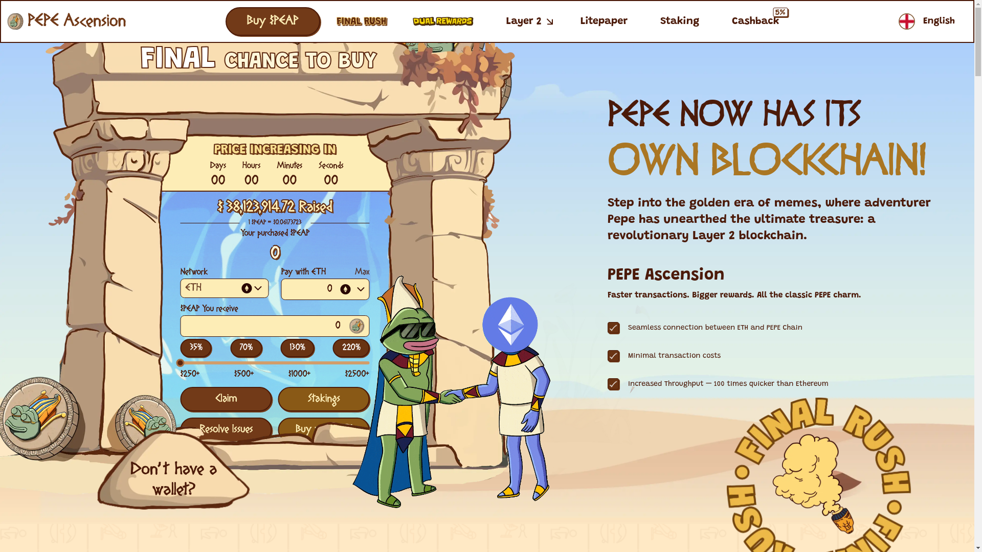 website screenshot of https://app-pepeascension.pages.dev/