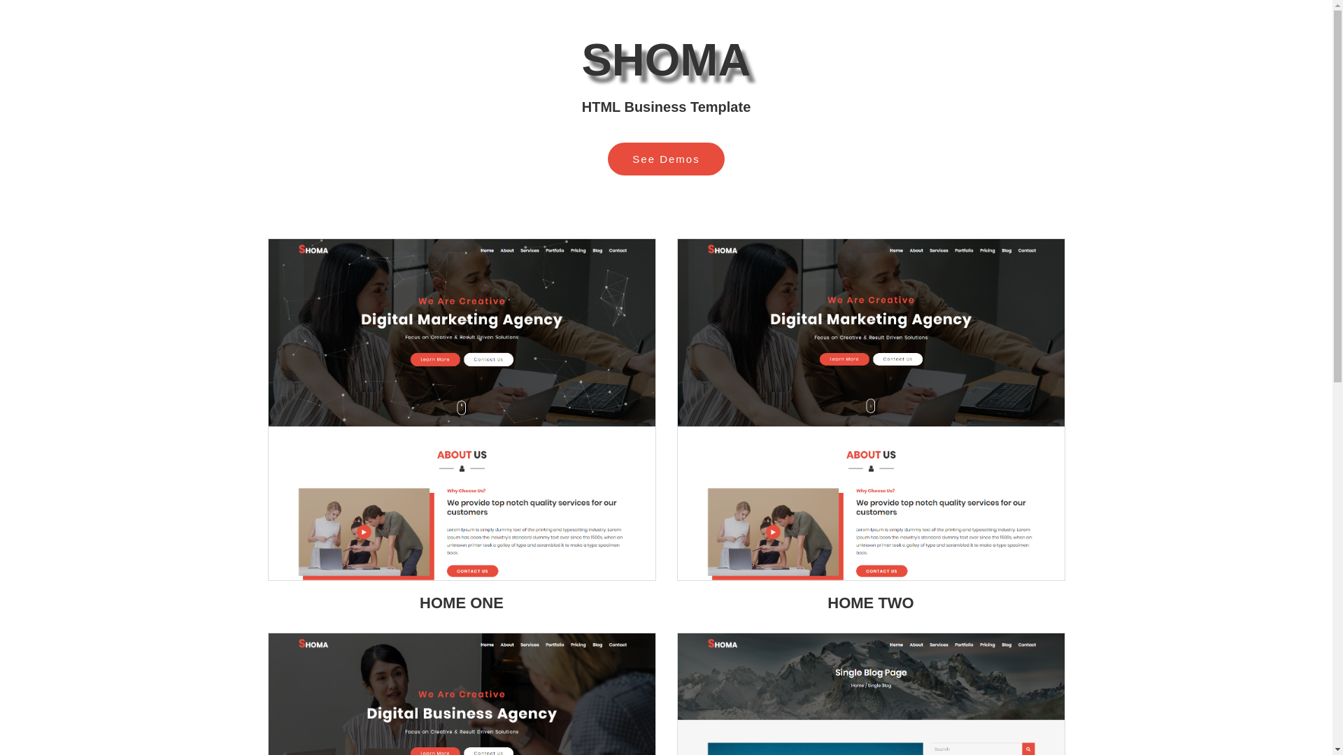 website screenshot of https://mourithemes-shoma.pages.dev/