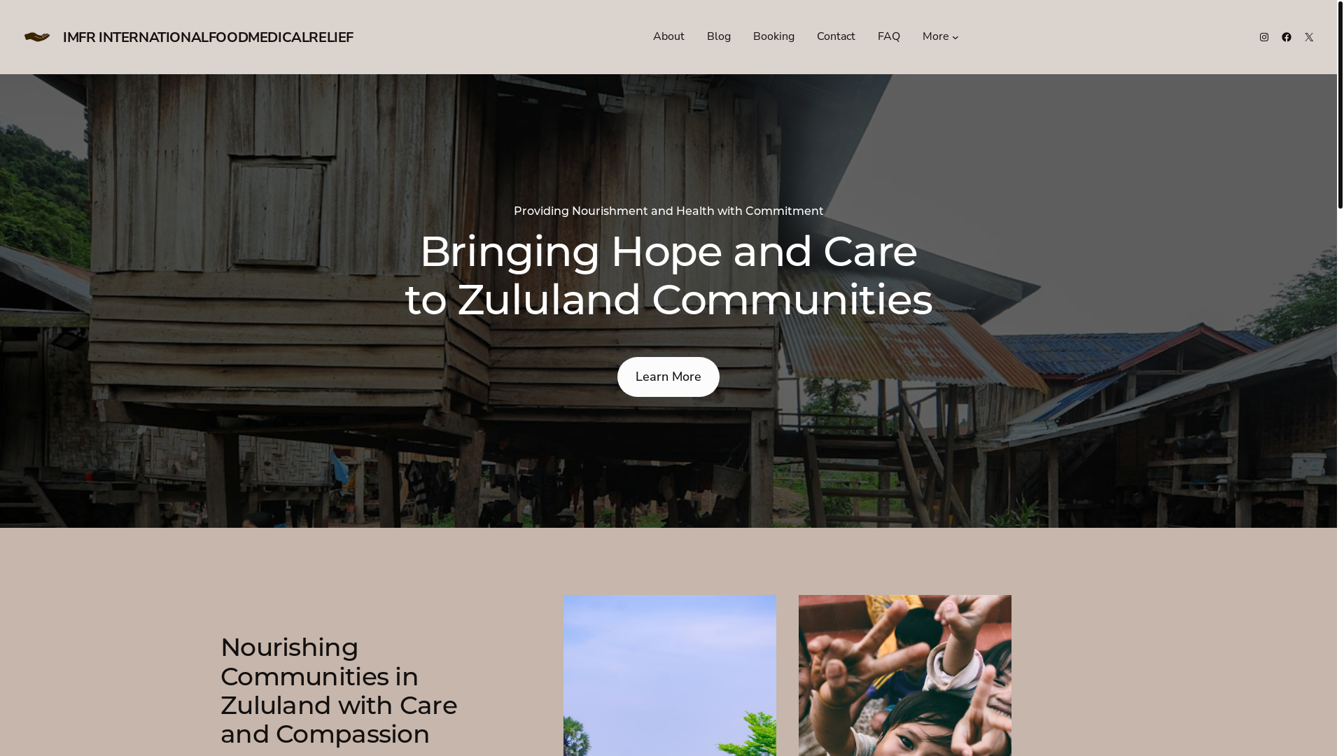 website screenshot of https://internationalfoodmedicalrelief.org/