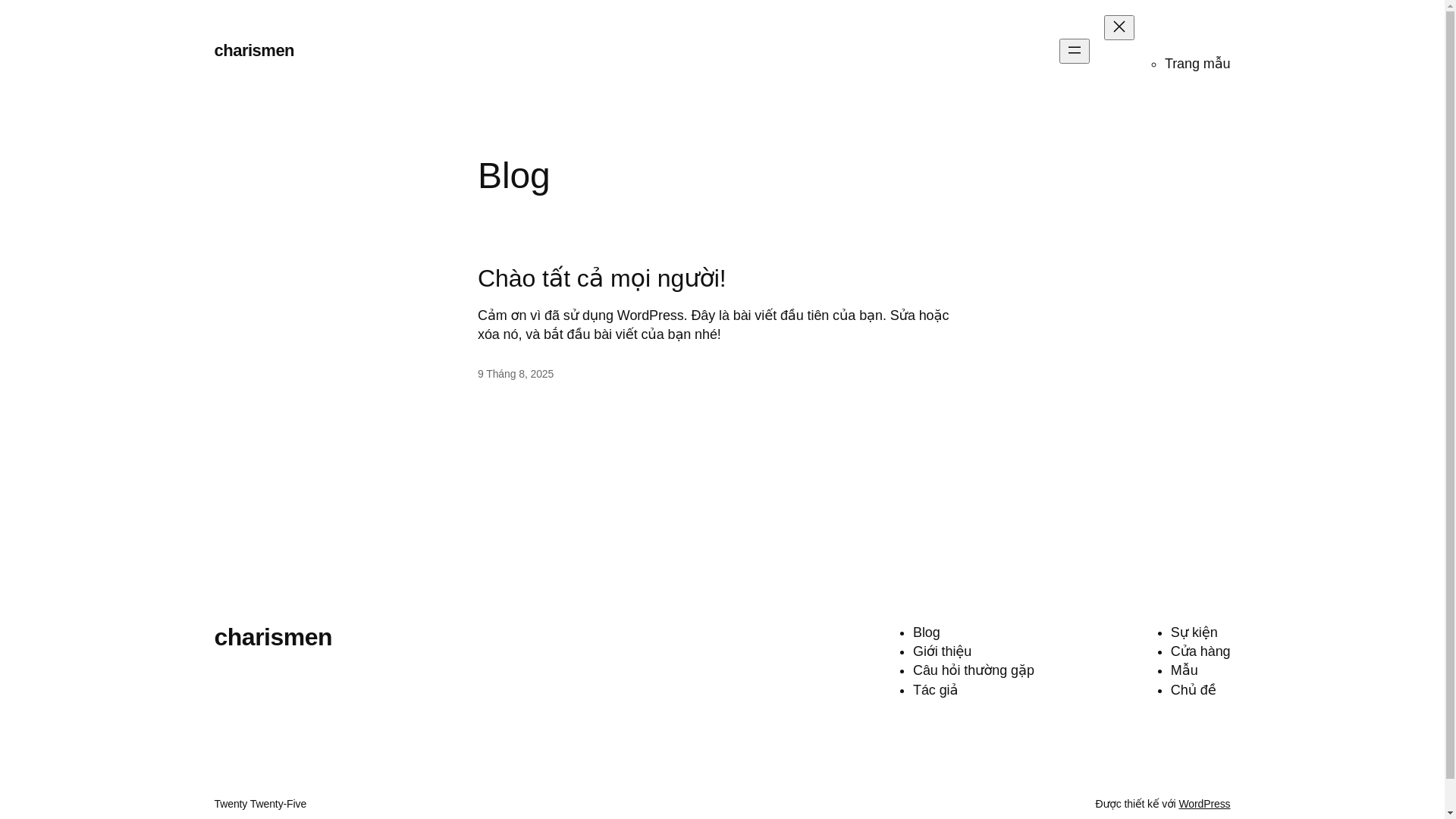 website screenshot of https://charismen.vn/