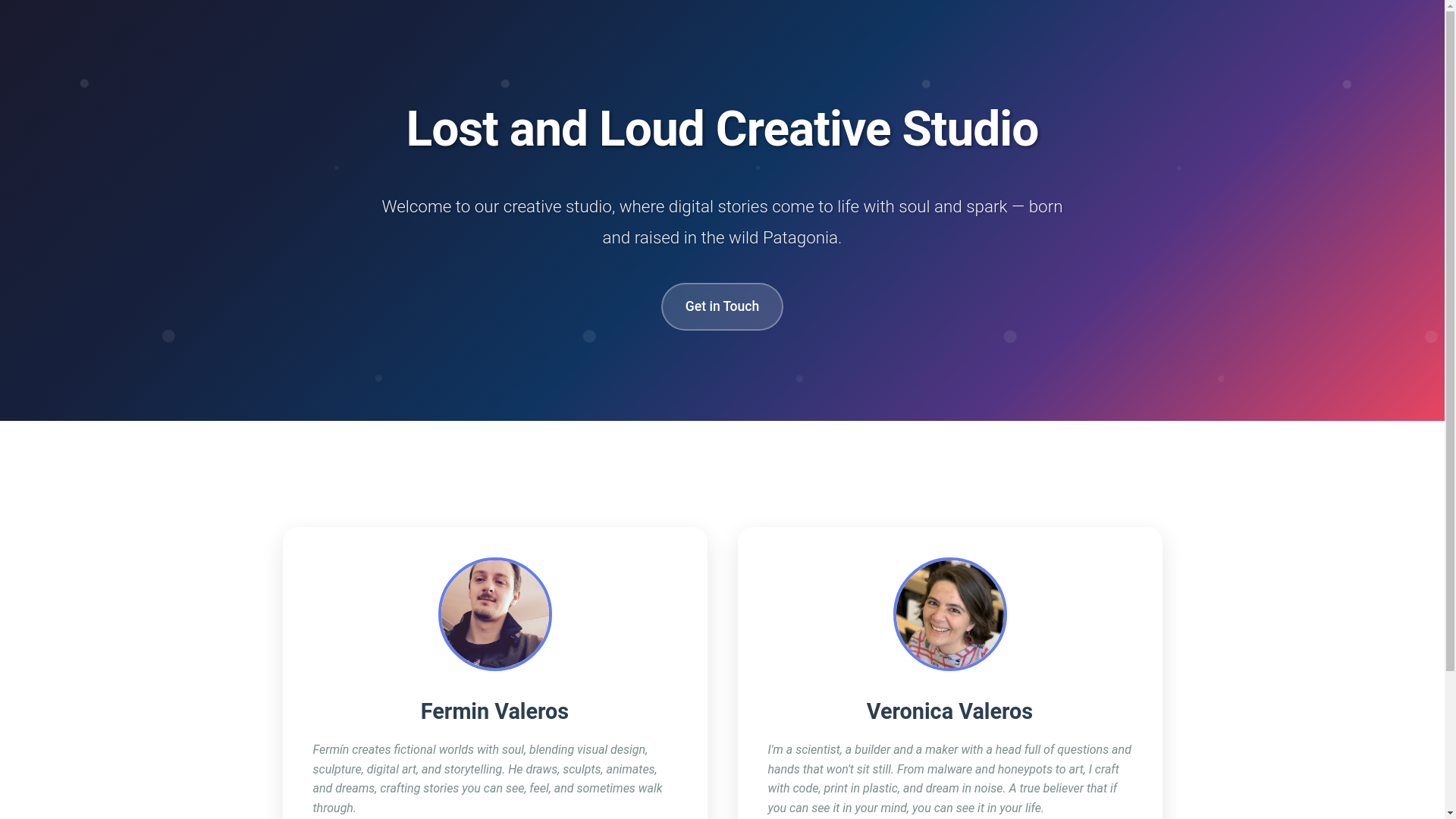 website screenshot of https://lostandloud.art/