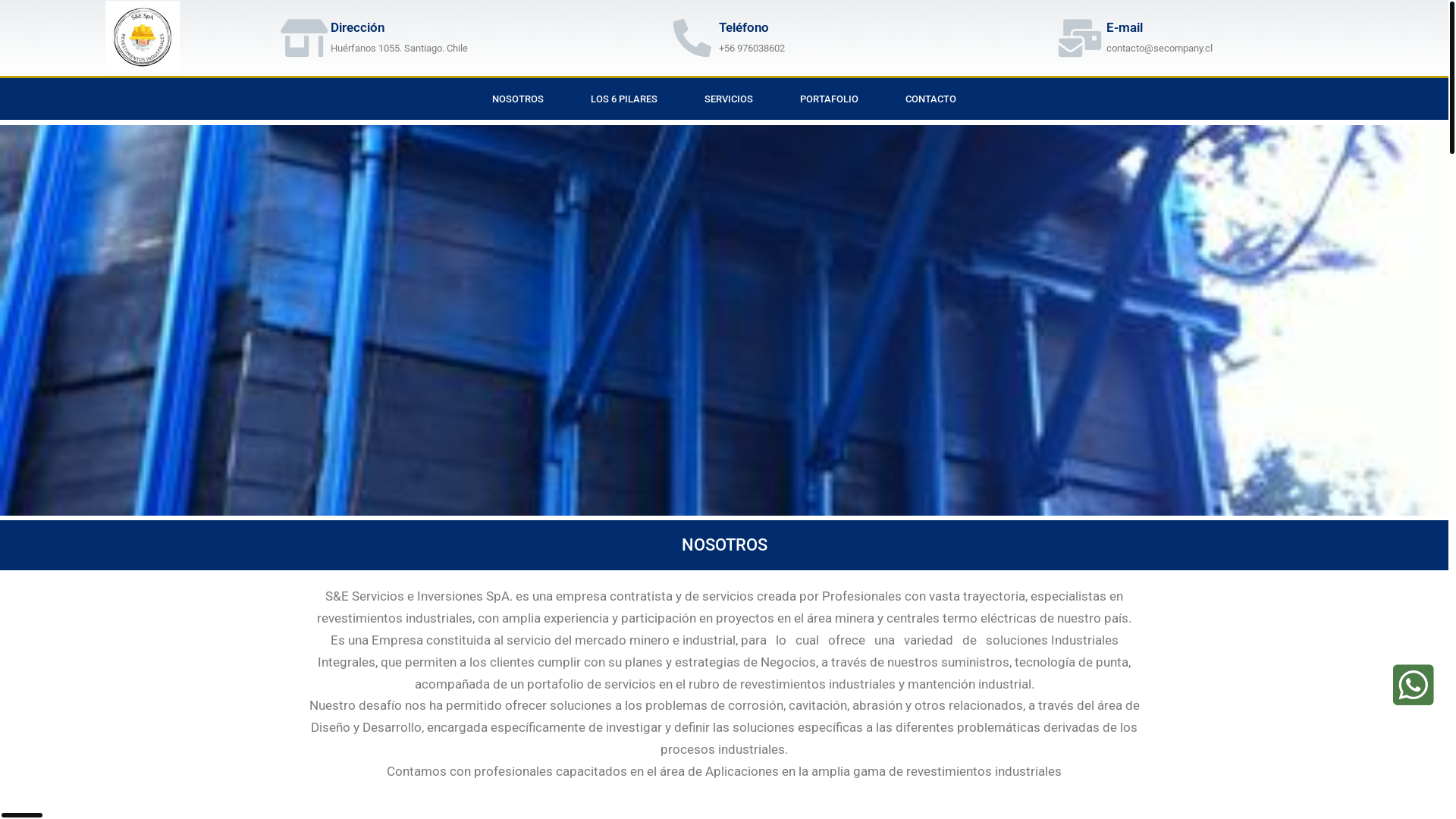 website screenshot of https://revestimientosindustriales.cl/