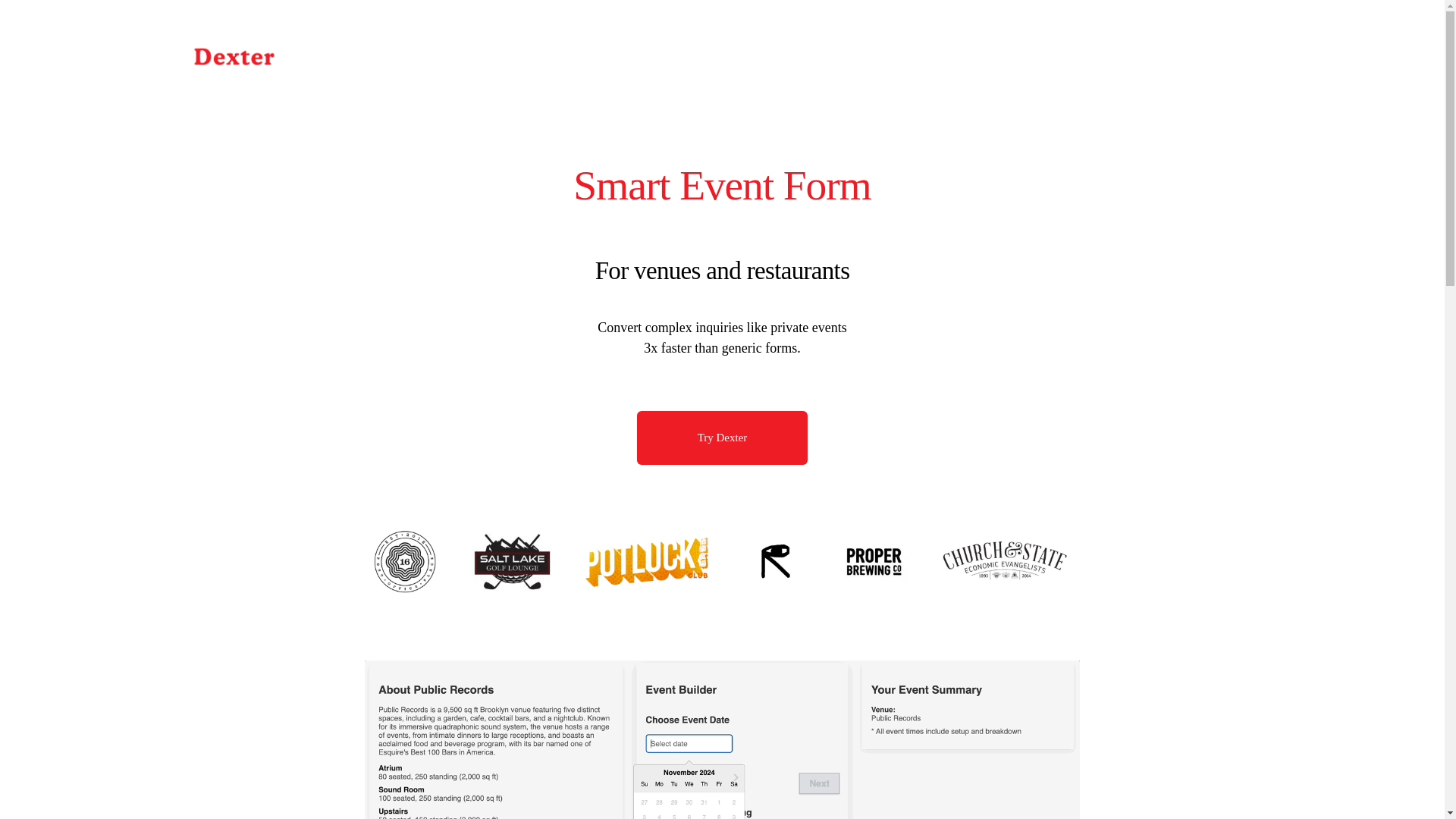 website screenshot of https://powerbydexter.com/