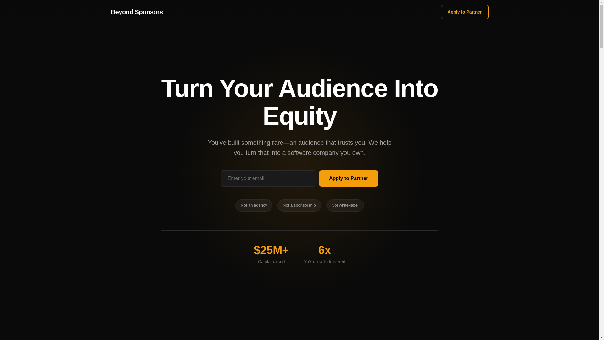 website screenshot of https://beyondsponsors.com/