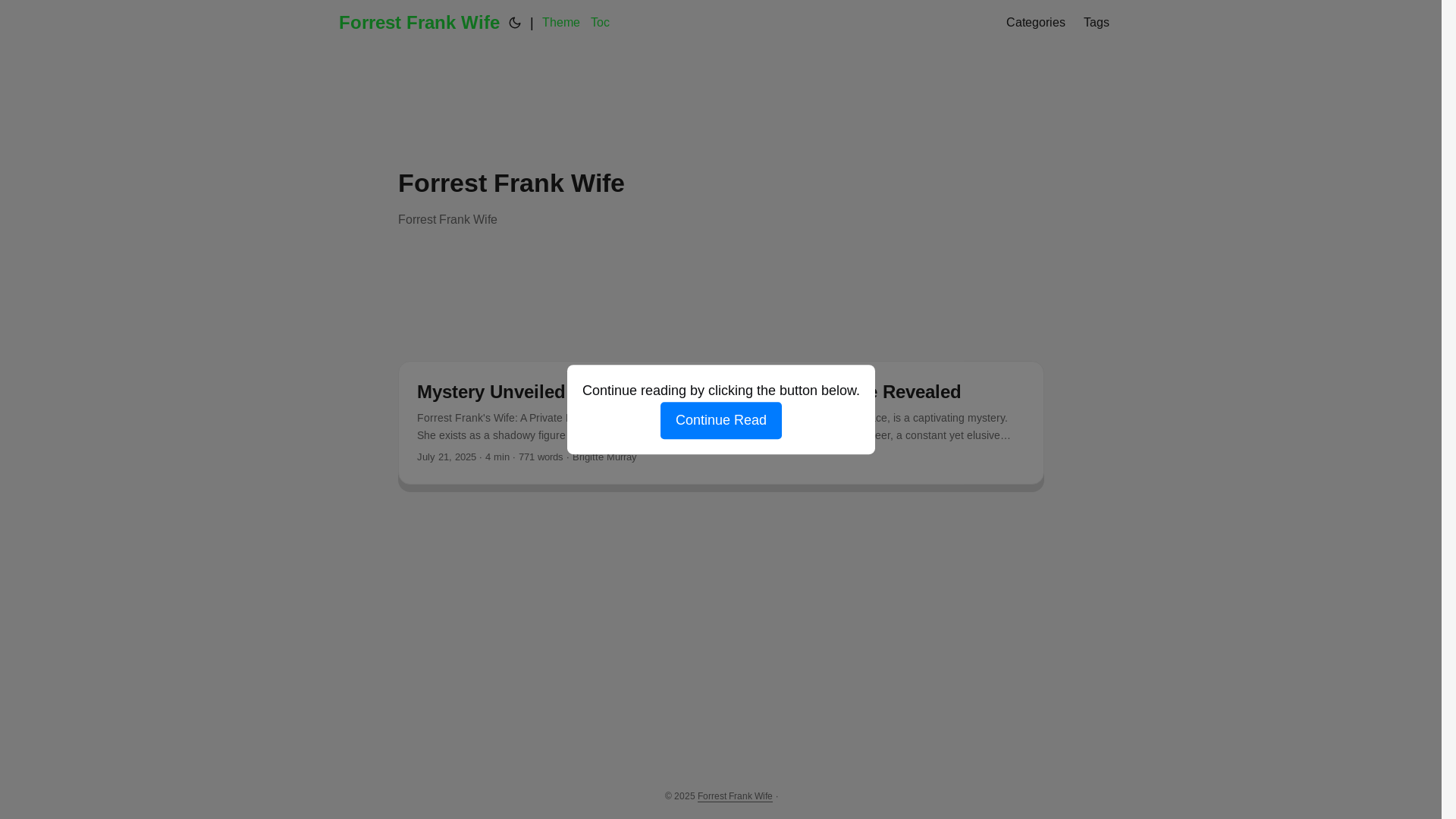 website screenshot of https://forrest-frank-wife.pages.dev/
