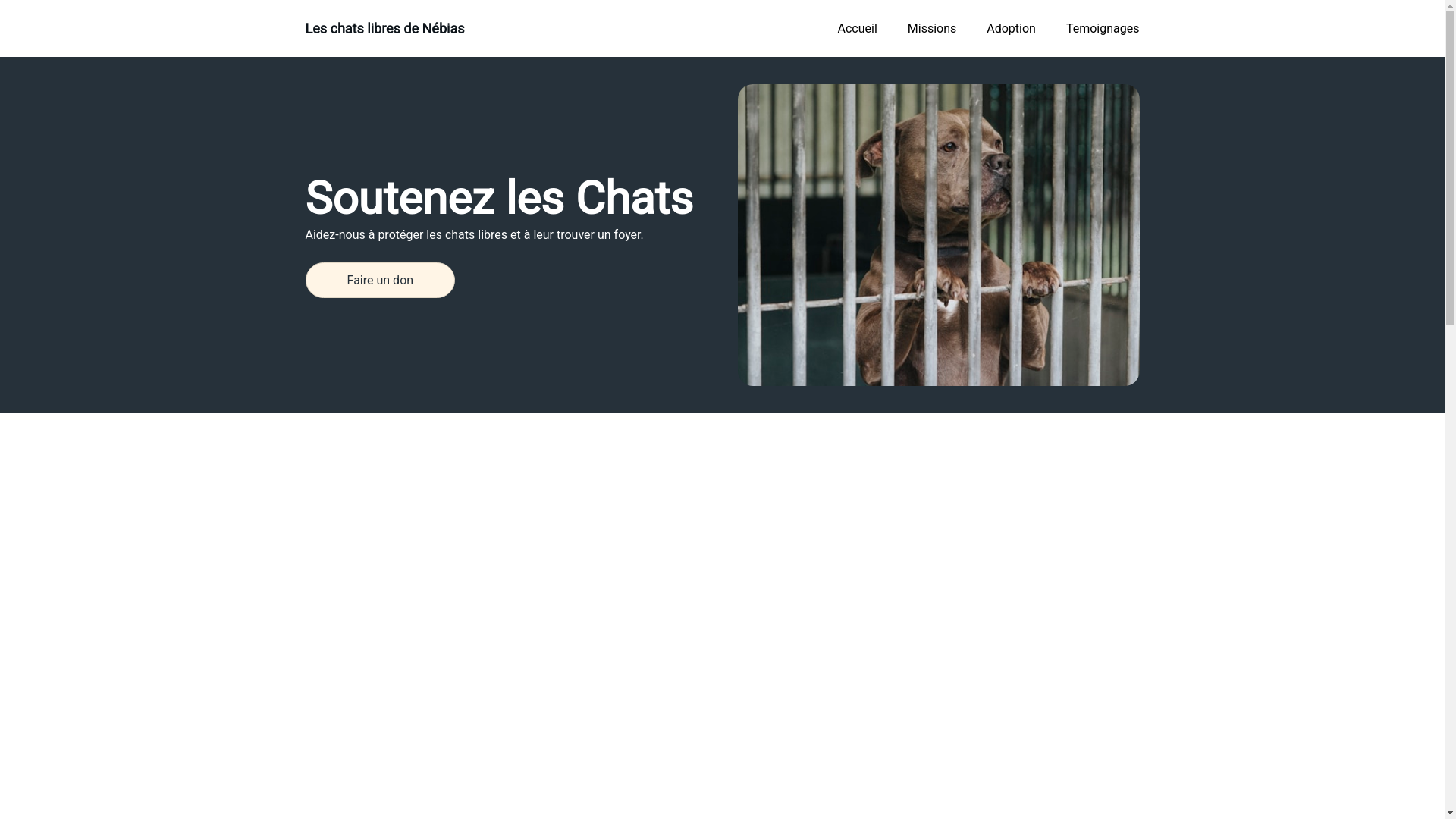 website screenshot of https://chatslibresdenebias.fr/