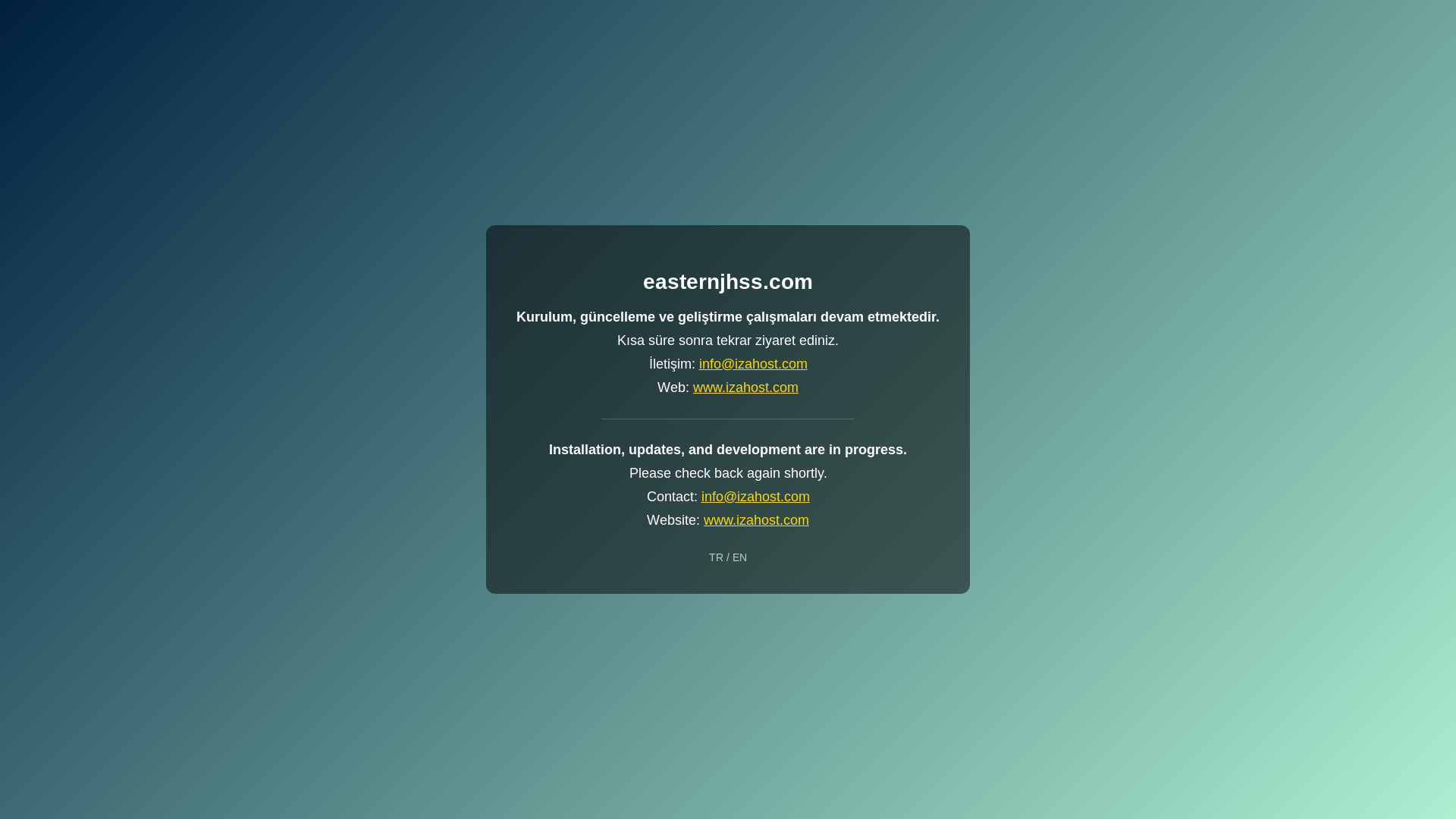 website screenshot of https://easternjhss.com/