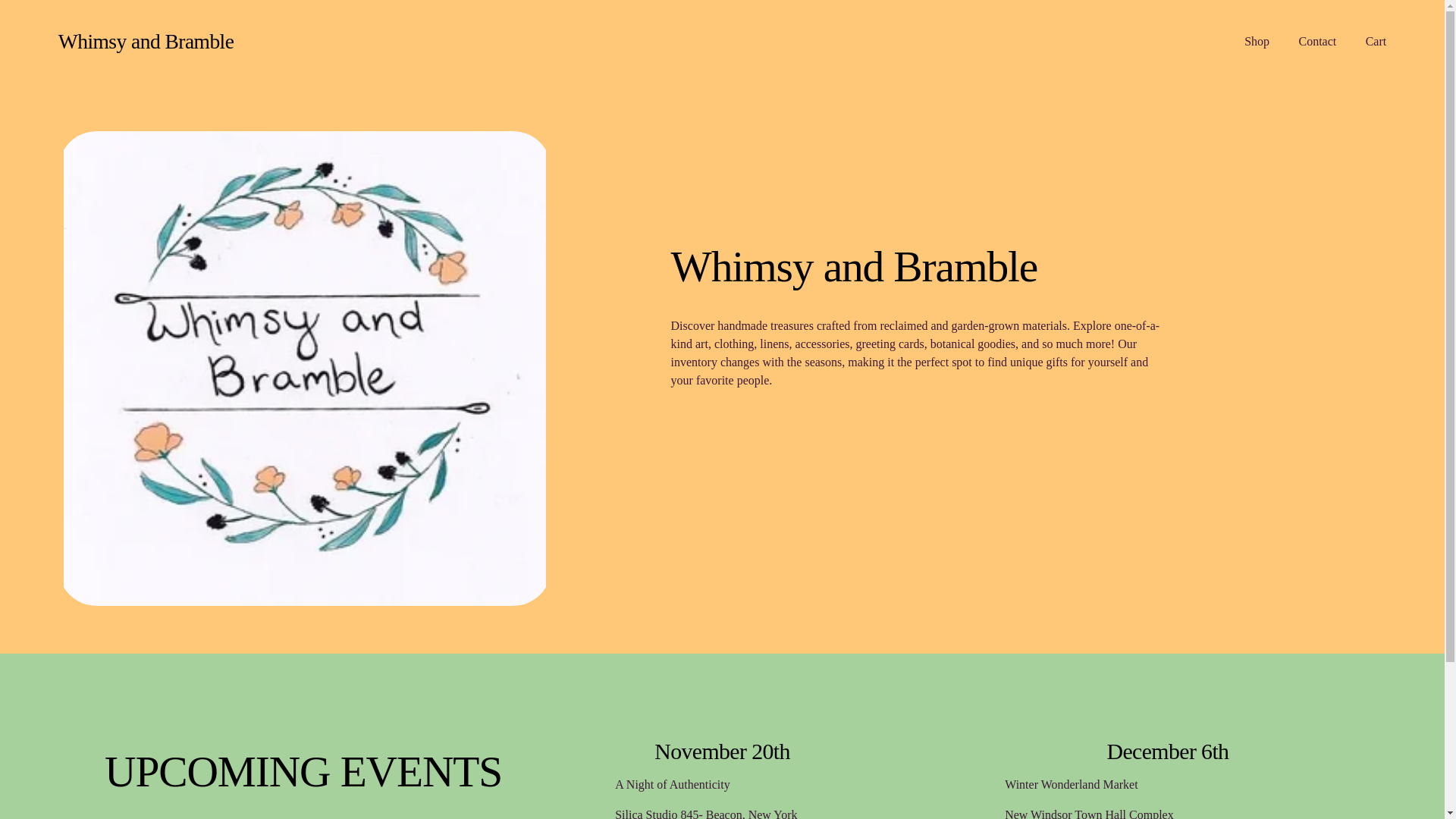 website screenshot of https://whimsyandbramble.com/