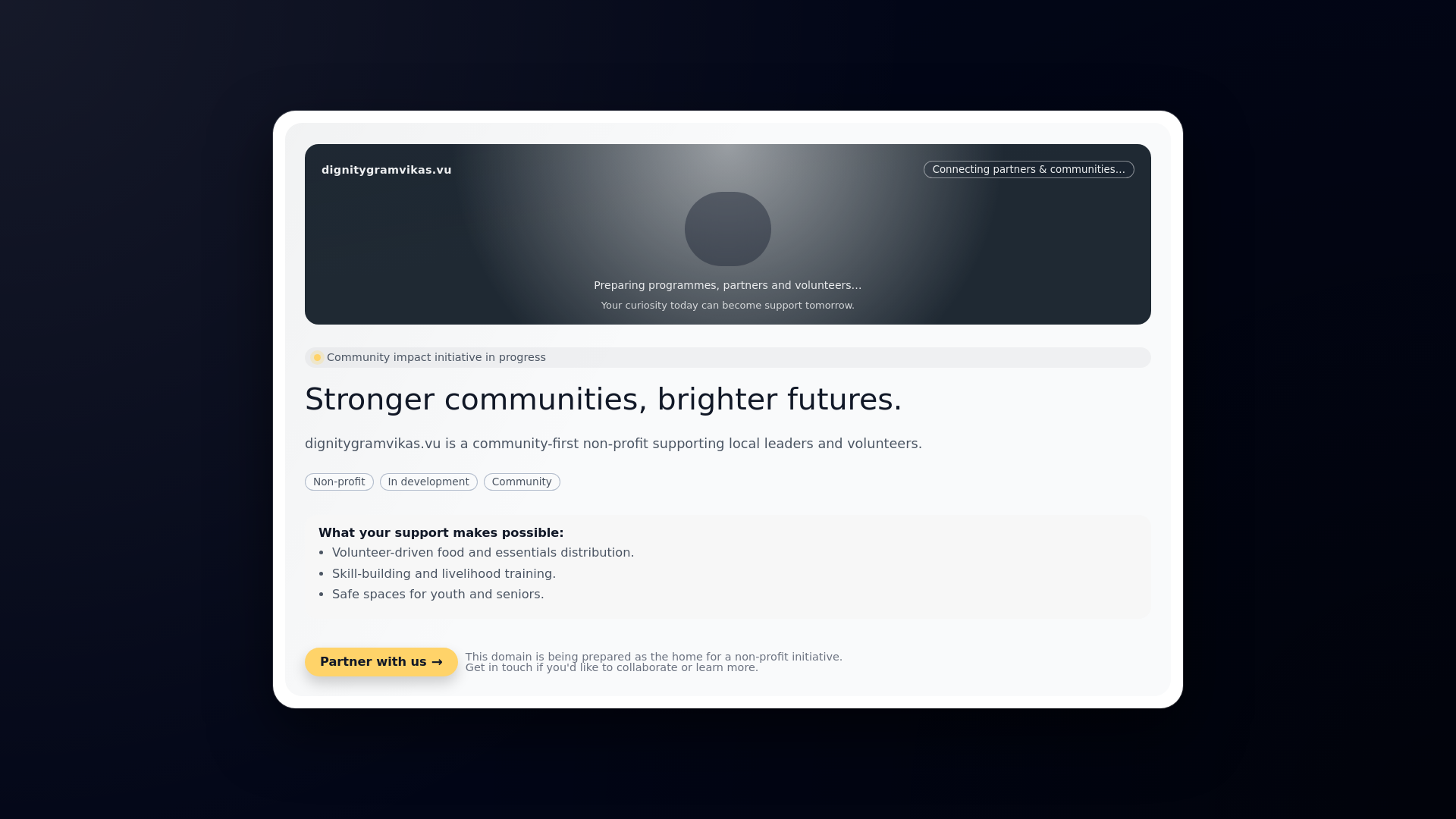 website screenshot of https://dignitygramvikas.vu/