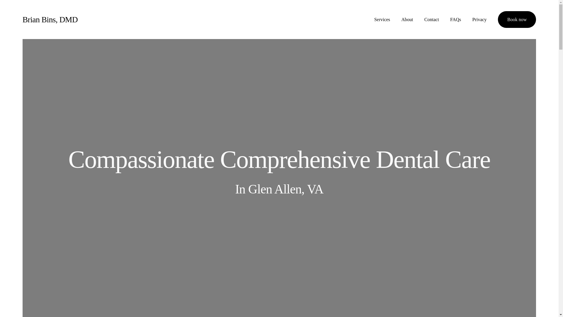 website screenshot of https://brianbinsmd.com/