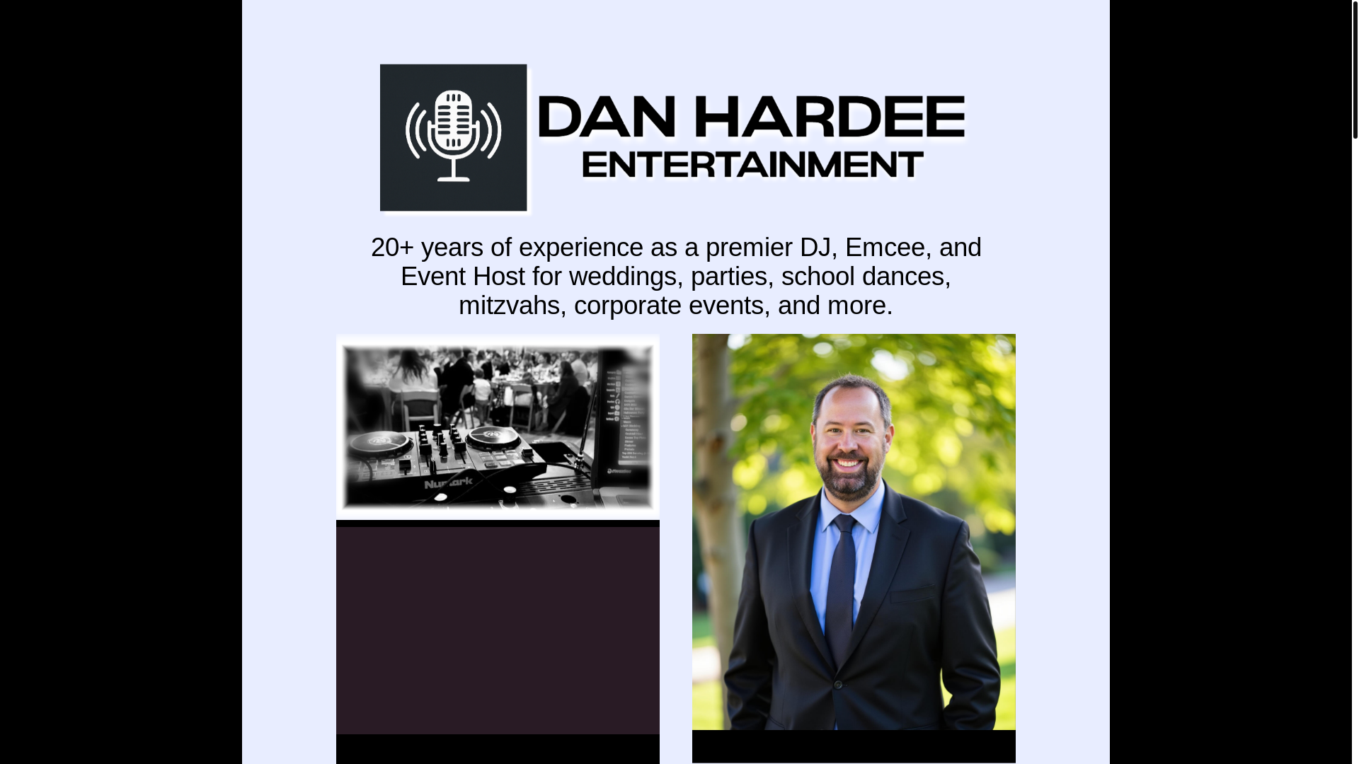 website screenshot of https://danhardeentertainment.com/