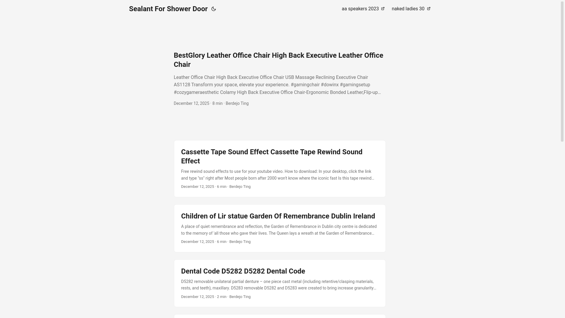 website screenshot of https://sealantforshowerdoor.pages.dev/