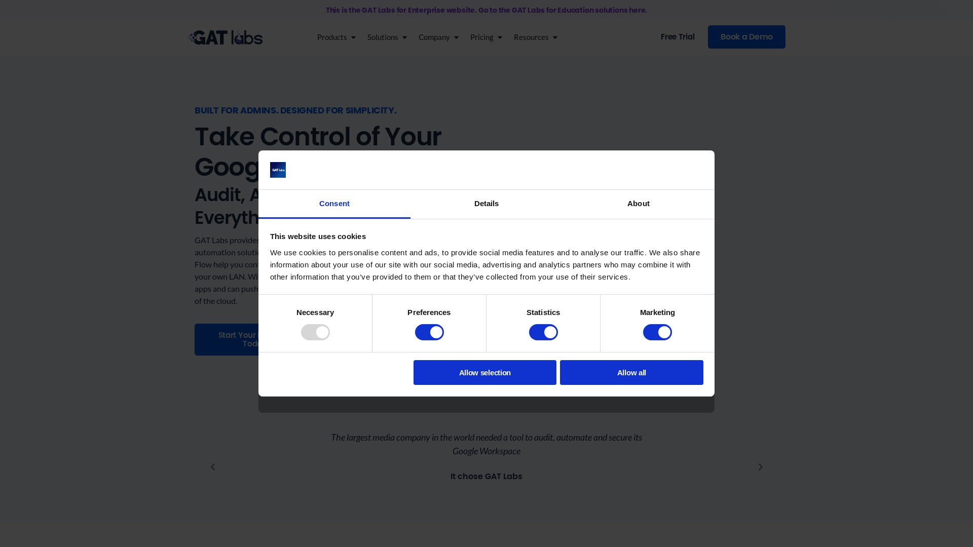 website screenshot of https://plusgatlabs.co/